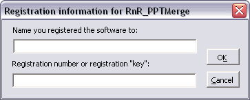 the PPTools Merge registration dialog box