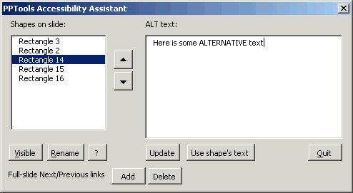 the accessibility assistant screen